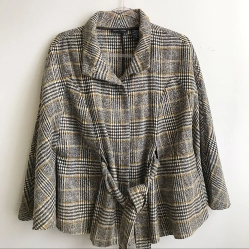 New York and Company plaid cape poncho